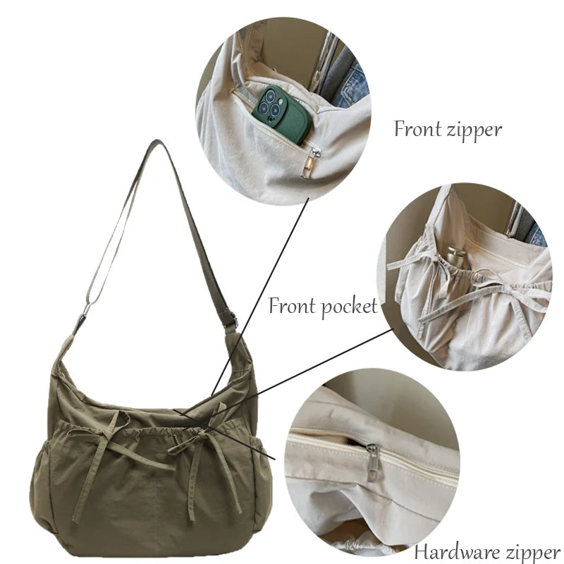 Large Capacity Women's Shoulder Bags Lightweight Nylon
