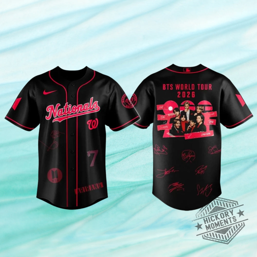 Washington Nationals X Bts World Tour 2026 Edition Baseball Jersey