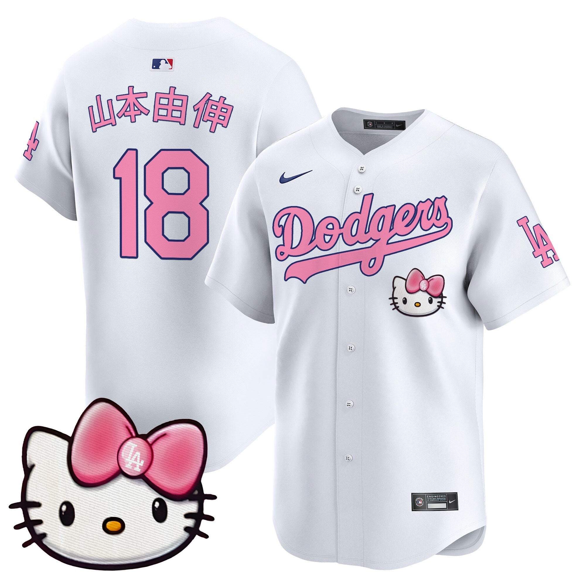 Unisex Dodgers 2025 Hello Kitty Vapor Premier Limited Jersey  All Stitched